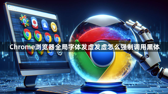 Chrome浏览器全局字体发虚发虚怎么强制调用黑体1