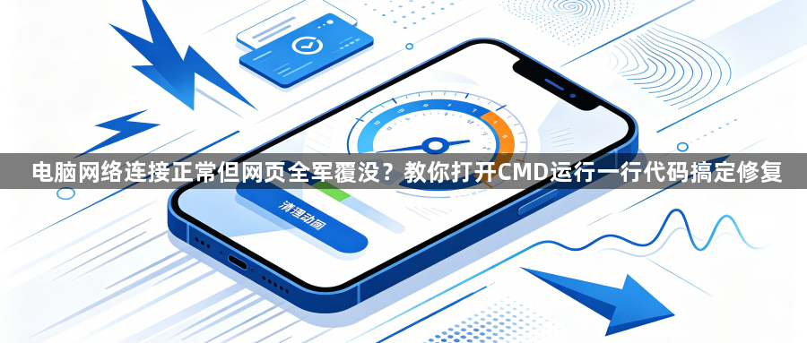 电脑网络连接正常但网页全军覆没?教你打开CMD运行一行代码搞定修复1
