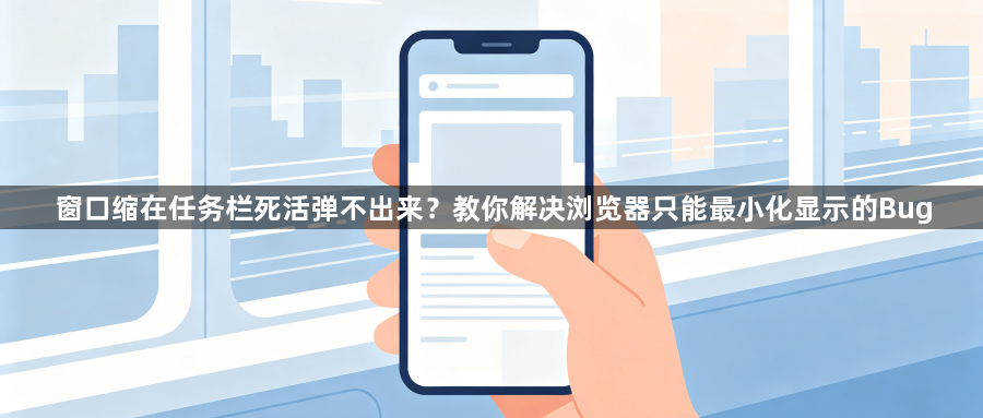 窗口缩在任务栏死活弹不出来?教你解决浏览器只能最小化显示的Bug1